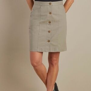 Duluth Trading‎ Co Khaki Button-Front Pencil Skirt